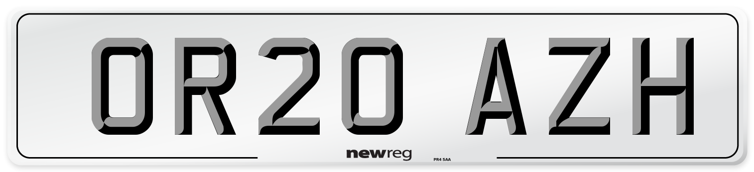 OR20 AZH Number Plate from New Reg